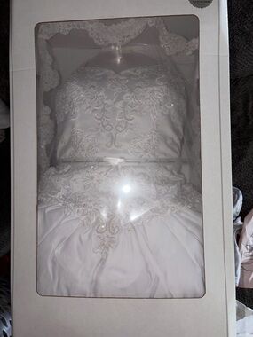 David's Bridal White Bridal Gown in Preservation Box